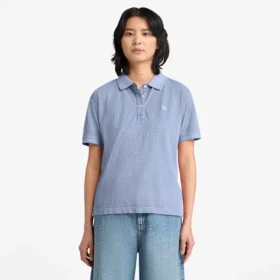 Polos piqués à manches courtes teints en pièce pour femme Polos piqués à manches courtes teints en pièce pour femme