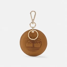Porte-clés rond en cuir à double face