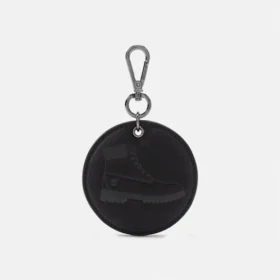 Porte-clés rond en cuir à double face