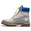 Premium 6-Inch Waterproof Boot « Gris avec col bleu »