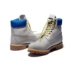 Premium 6-Inch Waterproof Boot « Gris avec col bleu »