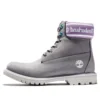 Premium 6-Inch Waterproof Boot « Nubuck gris avec col à logo violet »