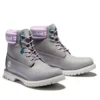 Premium 6-Inch Waterproof Boot « Nubuck gris avec col à logo violet »