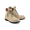 Premium Waterproof Boot de 15 cm « Nubuck beige avec col bordeaux »