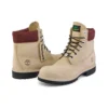 Premium Waterproof Boot de 15 cm « Nubuck beige avec col bordeaux »