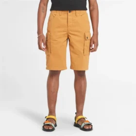Shorts cargo en sergé « Tan »