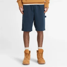 Shorts de charpentier en sergé épais délavé « Navy »