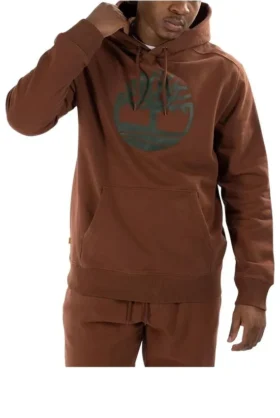 Sweats à capuche avec logo arbre « Marron »