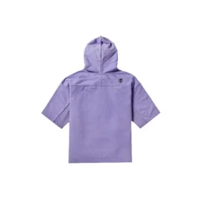 T-shirt à capuche décontracté à manches courtes avec logo imprimé, violet