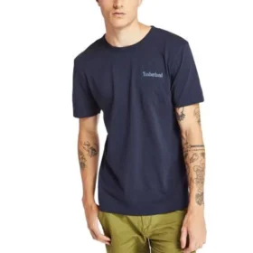 T-shirt à col rond et manches courtes imprimé Timberland, bleu