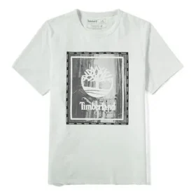 T-shirt à col rond imprimé Timberland, manches courtes, blanc