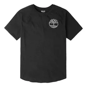 T-shirt à col rond imprimé Timberland, manches courtes, Noir