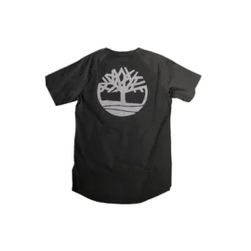 T-shirt à col rond imprimé Timberland, manches courtes, Noir
