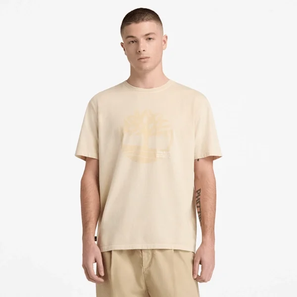 T-shirt graphique pour homme avec logo, teint en pièce T-shirt graphique pour homme avec logo, teint en pièce