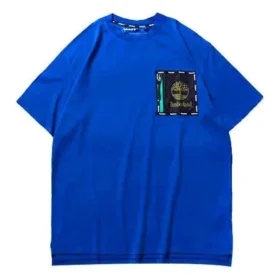 T-shirt à manches courtes Timberland SS20 Hollow Out Zipper Pocket Printing, bleu
