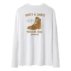 T-shirt à manches longues Shoe Logo « Blanc Jaune »