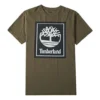 T-shirt Timberland décontracté à col rond et imprimé, shorts, vert