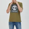 T-shirt Timberland décontracté à col rond et imprimé, shorts, vert