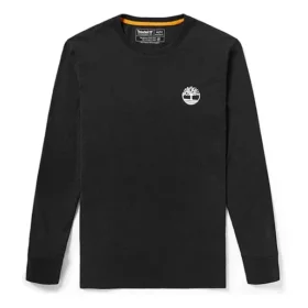 T-shirt Timberland décontracté à imprimé, col rond et manches longues, Noir