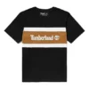 Timberland à manches courtes, blocs de couleur et coutures contrastées, Noir