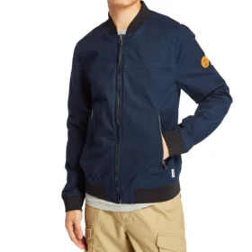 Veste aviateur Timberland à poche zippée et logo, bleue