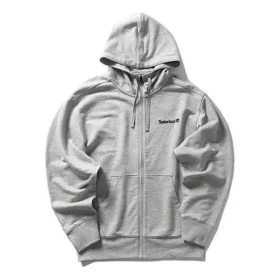 Veste à capuche zippée grise avec logo Timberland imprimé