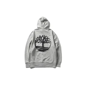 Veste à capuche zippée grise avec logo Timberland imprimé
