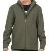 Veste imperméable à capuche et fermeture éclair Timberland, verte